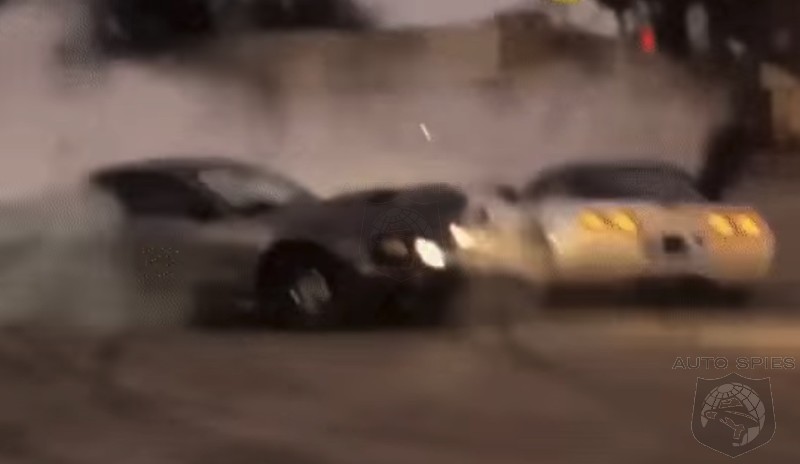 WATCH: Street Takeover Ends Badly For Corvette And Mustang Drivers